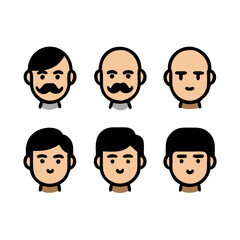 vector Collection of Different Male Faces