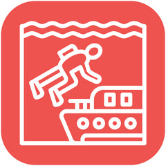 Wreck Diving vector icon illustration of Vacation and Tourism iconset.