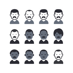 Adult Faces Vector Collection