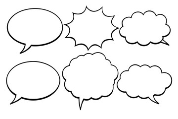 set of speech bubbles