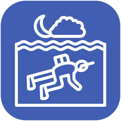 Night Diving vector icon illustration of Vacation and Tourism iconset.