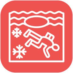Ice Diving vector icon illustration of Vacation and Tourism iconset.