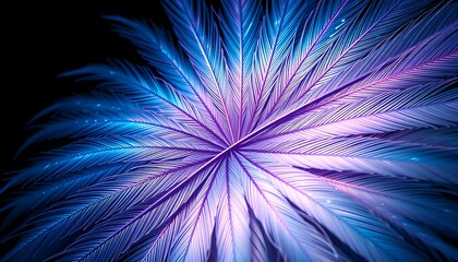 Fototapeta premium Neon Dreamscape: An Abstract Vision of Palm Fronds in Electric Hues