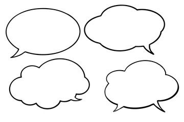 Vector collection of blank speech clouds and bubbles for conversation designs.
