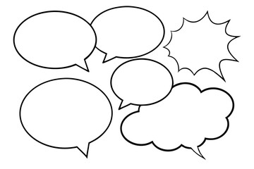 Empty speech cloud vector collection for adding text or dialogue.
