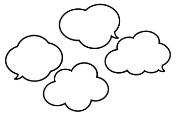Set of blank speech cloud vectors for conversation and message designs.
