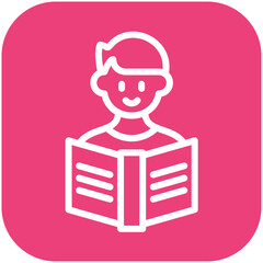 Reader Child vector icon illustration of Literature iconset.