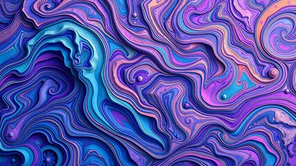 Abstract swirling purple and blue layered texture, ideal for backgrounds and design projects, visually appealing and unique.