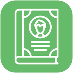 Biography vector icon illustration of Literature iconset.