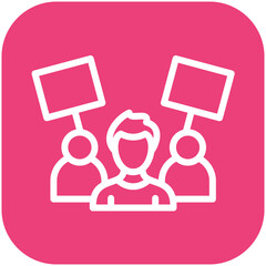Protest vector icon illustration of Protesting and Civil Disobedience iconset.