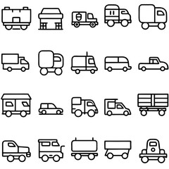 transportation icons set