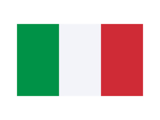 Italy national flag isolated on white. Official colors, simple flat design. Vector clipart element for Italian events and news illustration, travel or politics banner.