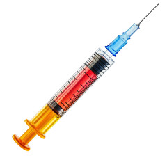 3d rendering icon syringe illustration PNG. cartoon minimal style on transparent isolated background.