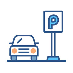 parking sign isolated on white