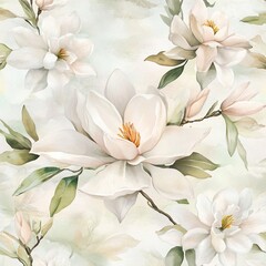 Elegant Magnolia Floral Pattern