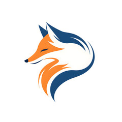 Obraz premium Simple fox head illustration. Fox head badge emblem logo icon isolated on white 