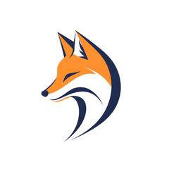 Obraz premium Simple fox head illustration. Fox head badge emblem logo icon isolated on white 