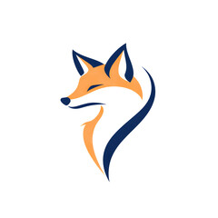 Obraz premium Simple fox head illustration. Fox head badge emblem logo icon isolated on white 