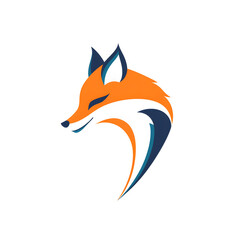 Obraz premium Simple fox head illustration. Fox head badge emblem logo icon isolated on white 