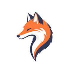 Obraz premium Simple fox head illustration. Fox head badge emblem logo icon isolated on white 