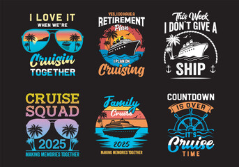 Obraz premium Cruise-Themed T-Shirt Designs for Group & Family Cruises 