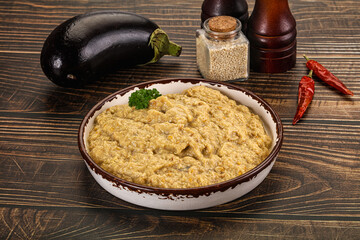 Eggplant dip - Mutabal with tahini paste