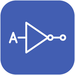 NOT Gate vector icon illustration of School iconset.