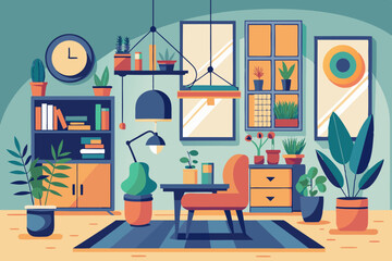 Fototapeta premium Elegant modern living space with cozy furnishings and a sophisticated design. 