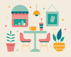 Minimalist living room interior with sleek furniture and creative decor pieces.
