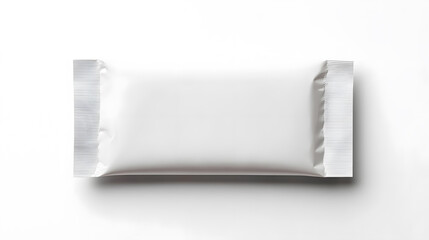 Top view bar snack white packaging mock up, isolated on white background.