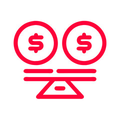 coin dollar balanced vector