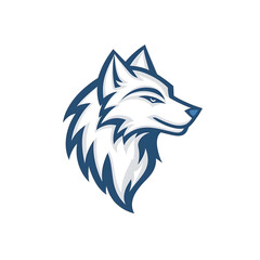 Obraz premium Simple wolf head illustration. Wolf head badge emblem logo icon isolated on white