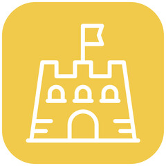 Sandcastle vector icon illustration of Coastline iconset.