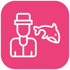 Fisherman vector icon illustration of Coastline iconset.