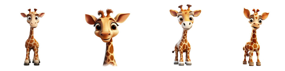 3d Giraffe isolated on transparent background