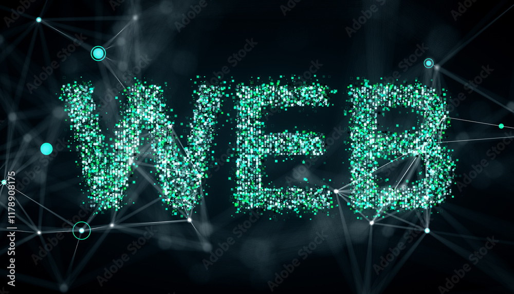 Aufkleber Digital pixels forming the word 