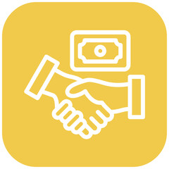 Bribe Handshake vector icon illustration of Corruption iconset.