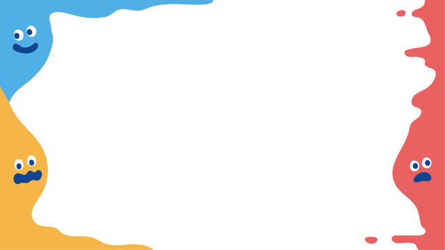 Cadres et coins de boue liquide.  Forme rectangulaire, ovale, ronde et carr&eacute;e. Collection de cliparts vectoriels isol&eacute;s de style dessin anim&eacute;