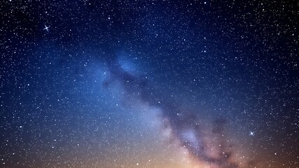 Majestic night sky displaying a stunning milky way galaxy with countless stars, ideal for...