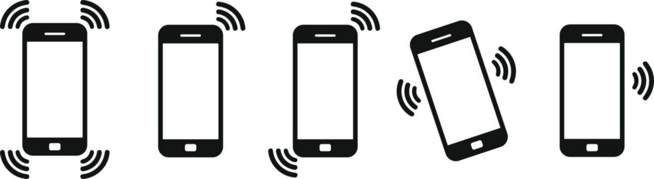 Smartphone Vibrating icon set , Mobile Phone ringing, Telephone Icon vector illustration.