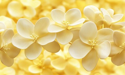 Fototapeta premium Close-up of delicate yellow flowers, blurred background, ideal for spring themes.
