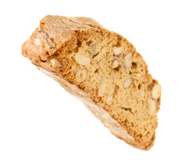Traditional Italian almond biscuit (Cantucci) isolated on white