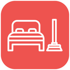 Cleaning Bedroom vector icon illustration of Cleaning and Dusting iconset.
