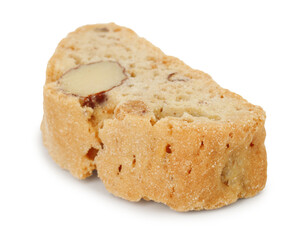 Traditional Italian almond biscuit (Cantucci) isolated on white
