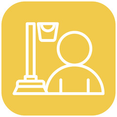 Housekeeper vector icon illustration of Cleaning and Dusting iconset.