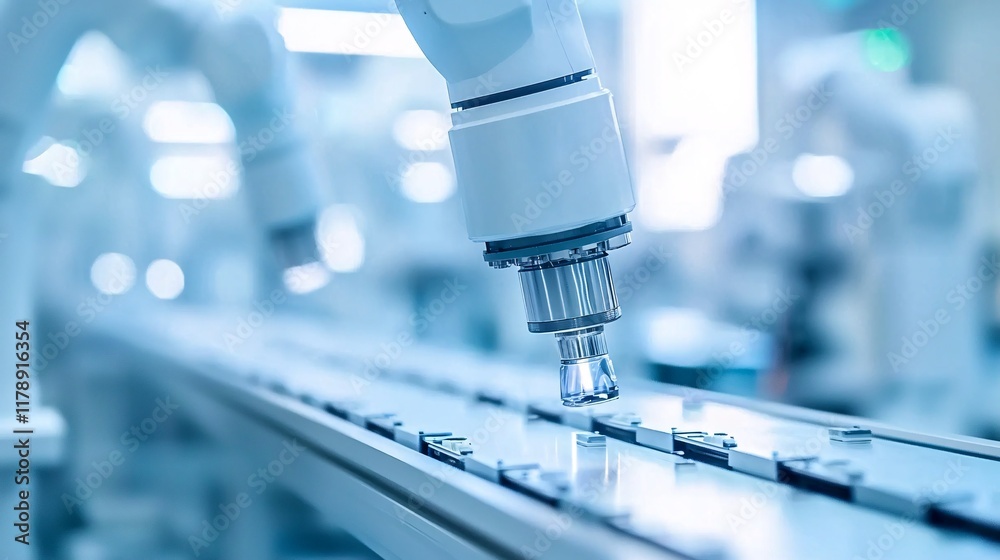 Poster automated assembly line with sensors performing real-time quality checks, sensor-based qc, high-spee