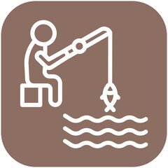 River Fishing vector icon illustration of Fishing iconset.