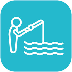 Lake Fishing vector icon illustration of Fishing iconset.