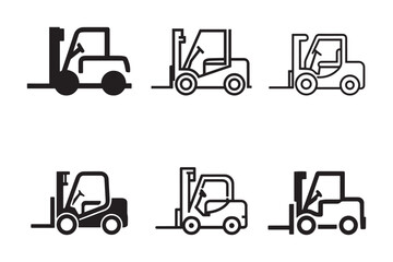 Fototapeta premium Forklift icon or forklift truck icon vector isolated. Best forklift icon for forklift symbol needs, warehousing, distribution processes and others