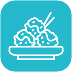 Takoyaki vector icon illustration of Street Food iconset.